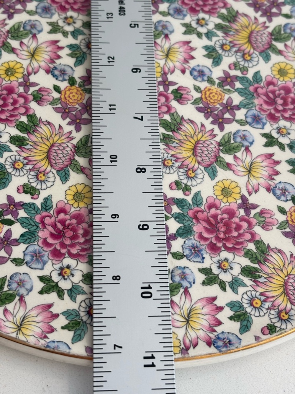 Floral Pattern Decorative Dinner Plate - Pink Multicolor - Picture 3 of 8